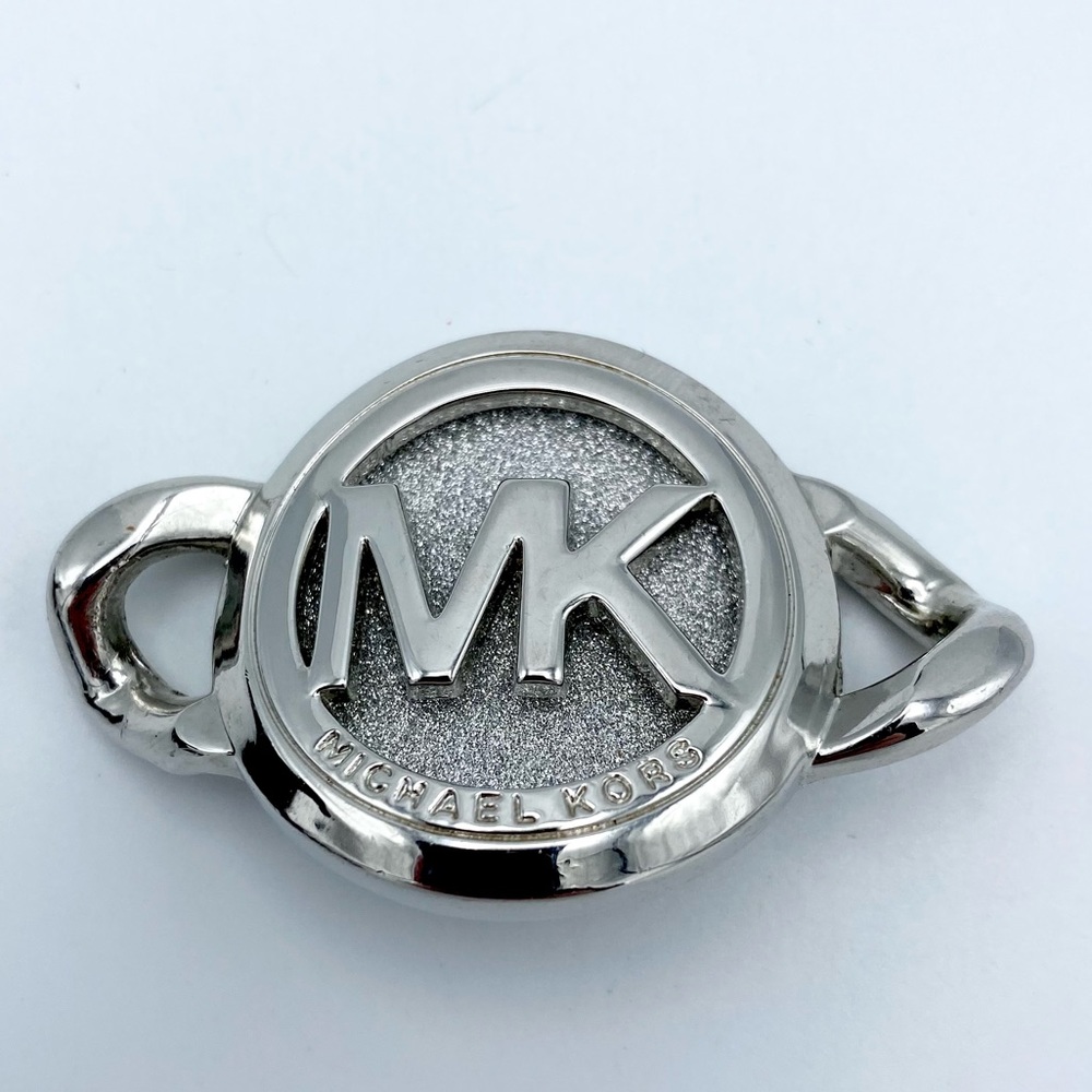 Michael Kors Silver Tone Stainless Steel Large MK Logo Pendant